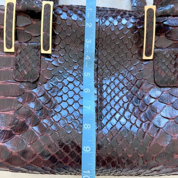 NEW!!! KARA ROSS python skin satchel bag large Retail 2950$ - Picture 8 of 13